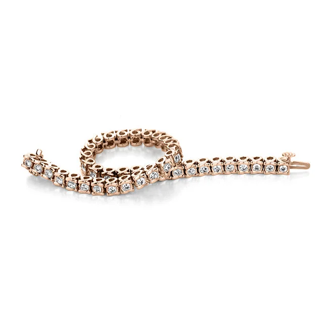 Delicate garnet bracelet-1/2 CTW Diamond 7-inch Tennis Bracelet in 10KT Rose Gold