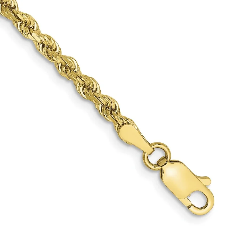 Spiral shape bracelet-10k Yellow Gold 2.75mm Diamond-cut Rope Chain Bracelet, 7"