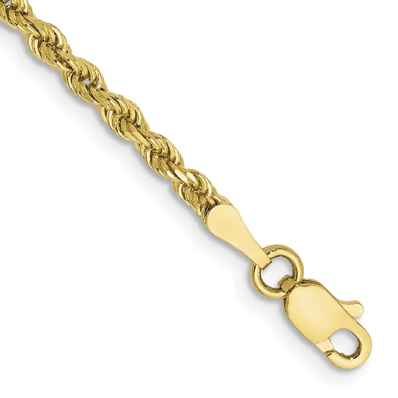 Statement onyx bracelet-10KT Yellow Gold 7-inch 2.5MM Lobster Clasp Diamond-cut Rope Bracelet