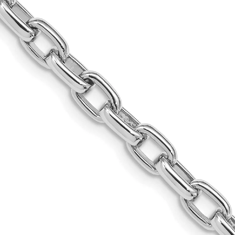 Tiny crystal bracelet-14k White Gold 5mm Fancy Link Chain Bracelet, 7.5"