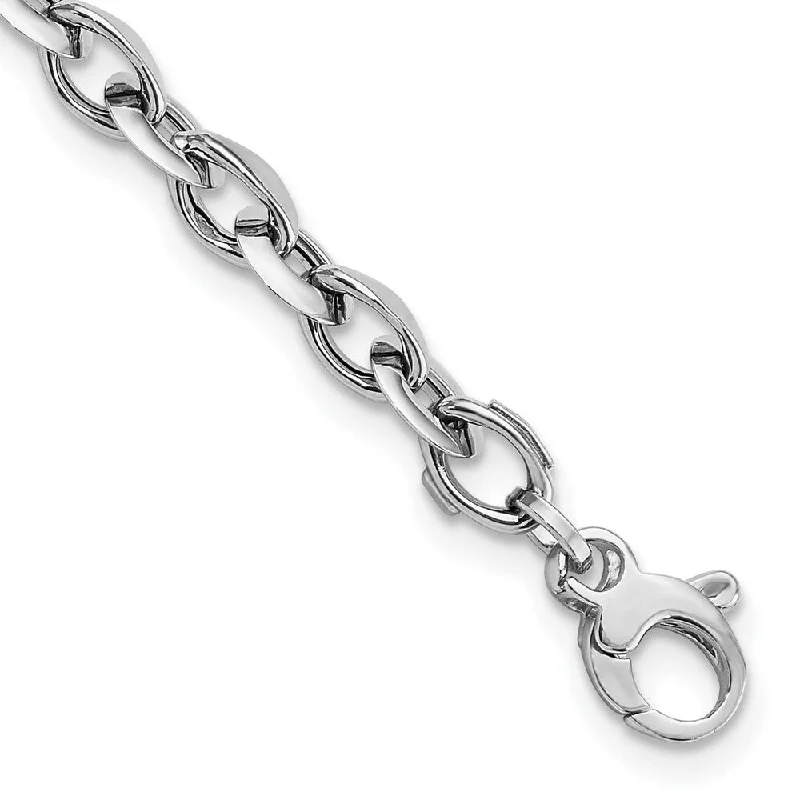 Radiant link bracelet-14K White Gold Fancy Link Bracelet, 7.75" (W-7mm)