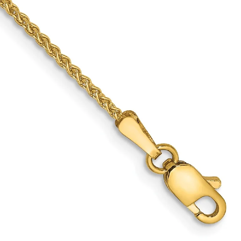 Sun motif bracelet-14k Yellow Gold 1.25mm Spiga Chain Bracelet, 6"