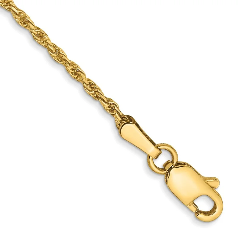 Brushed gold bracelet-14k Yellow Gold 1.3mm Solid Diamond-Cut Machine-Made Chain Bracelet, 6"