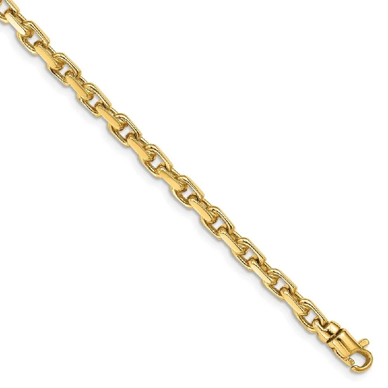 Minimalist wave bracelet-14k Yellow Gold 4.2mm Hand-polished Fancy Link Bracelet, 8"