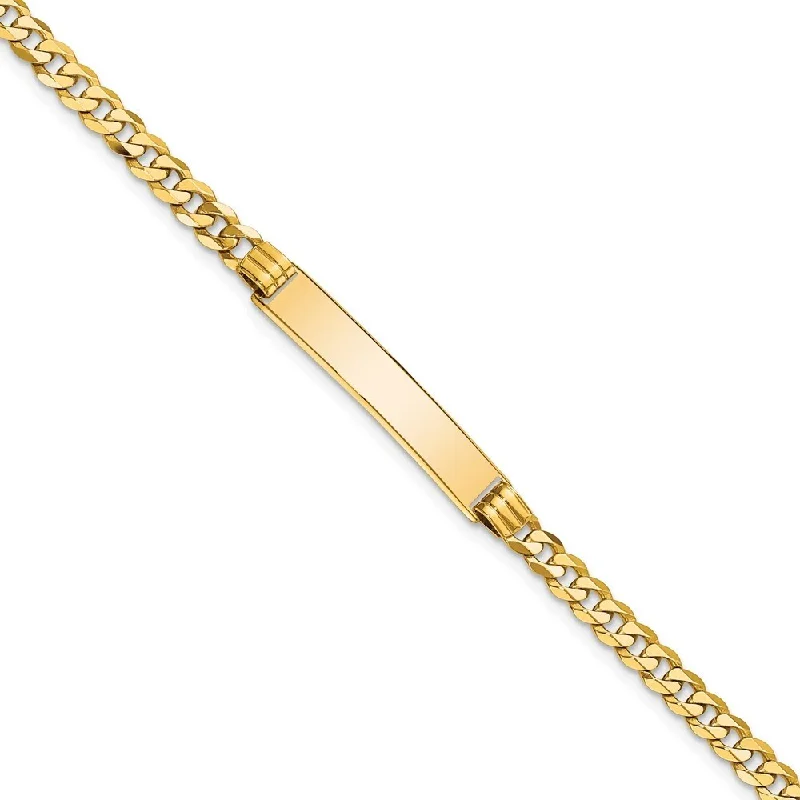 Laser-engraved bracelet-14k Yellow Gold 5mm Curb Link ID Bracelet, 7"