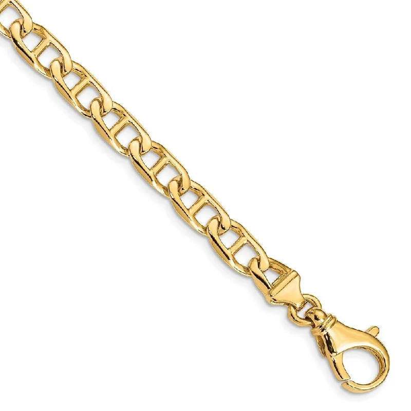 Concave bracelet-14k Yellow Gold 6.5mm Hand-polished Fancy Link Bracelet, 7.25"