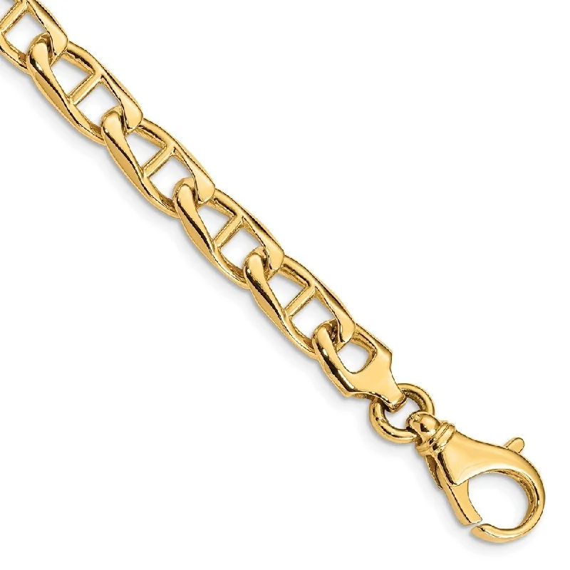 Pear-shaped bracelet-14k Yellow Gold 6.9mm Hand-polished Anchor Link Bracelet, 8"