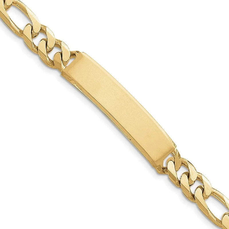 Convex bracelet-14k Yellow Gold Figaro ID Bracelet, 8"