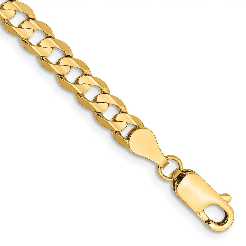 Swirled design bracelet-14KT Yellow Gold 8-inch 4.5MM Lobster Clasp Curb Bracelet