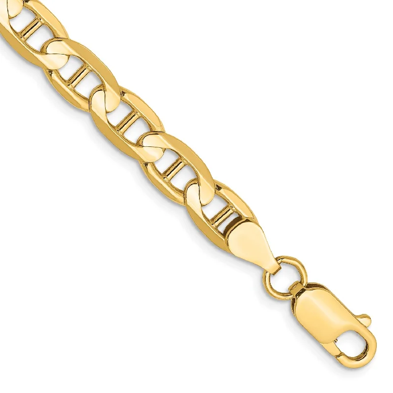 Floating diamond bracelet-14KT Yellow Gold 8-inch 6.25MM Anchor Link Bracelet