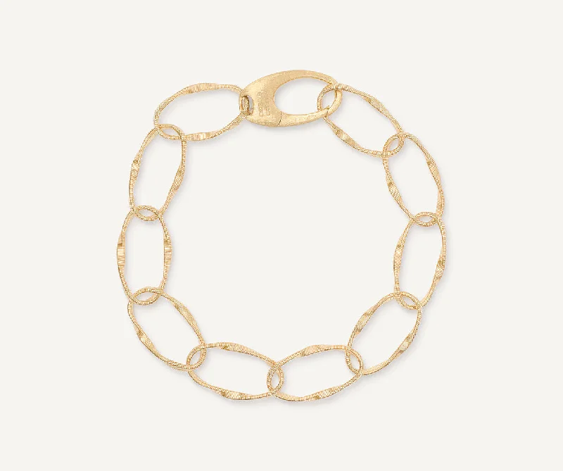 Futuristic bracelet-18K Yellow Gold Coil Link Bracelet