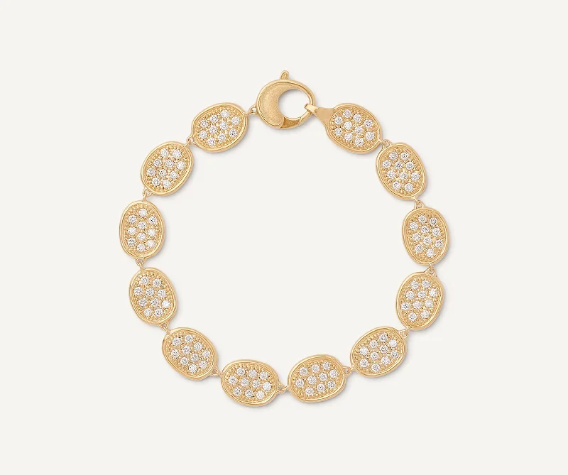 Organic shape bracelet-18K Yellow Gold Diamond Pavé Bracelet