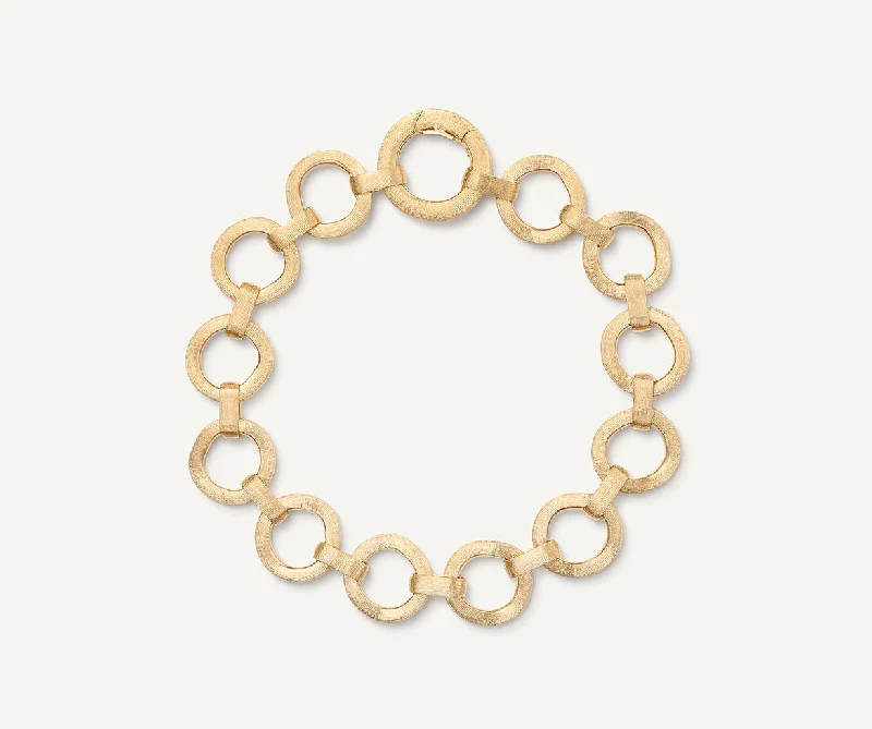 Braided band bracelet-18K Yellow Gold Flat Link Bracelet