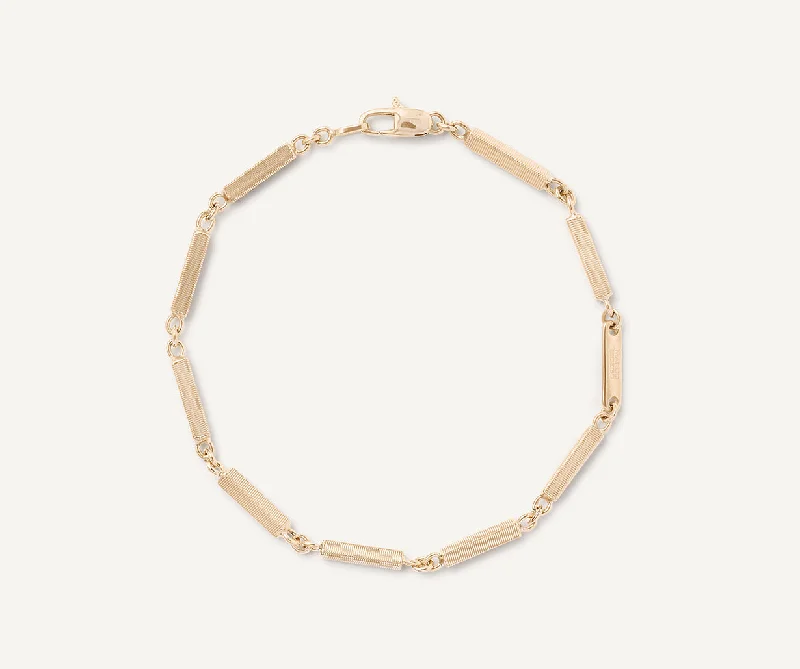 Linked charm bracelet-18K Yellow Gold Unisex Coil Chain Bracelet, Medium