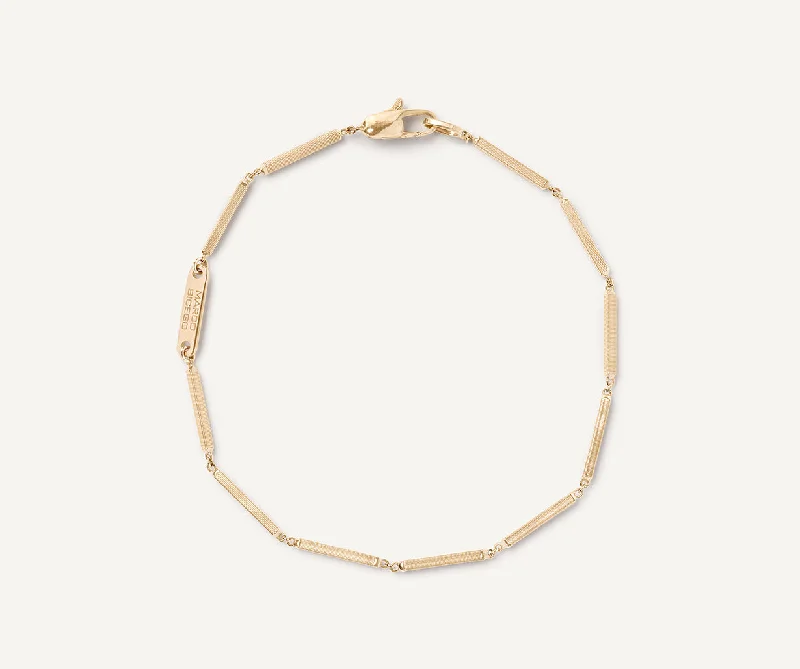 Faceted gem bracelet-18K Yellow Gold Unisex Coil Chain Bracelet, Small