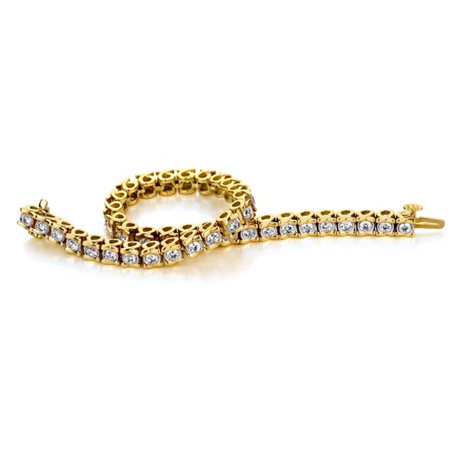 Claw-set bracelet-2-1/3 CTW Diamond 8-inch Tennis Bracelet in 10KT Yellow Gold