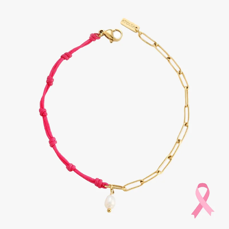 Cabochon bracelet-Breast Cancer Awareness Bracelet