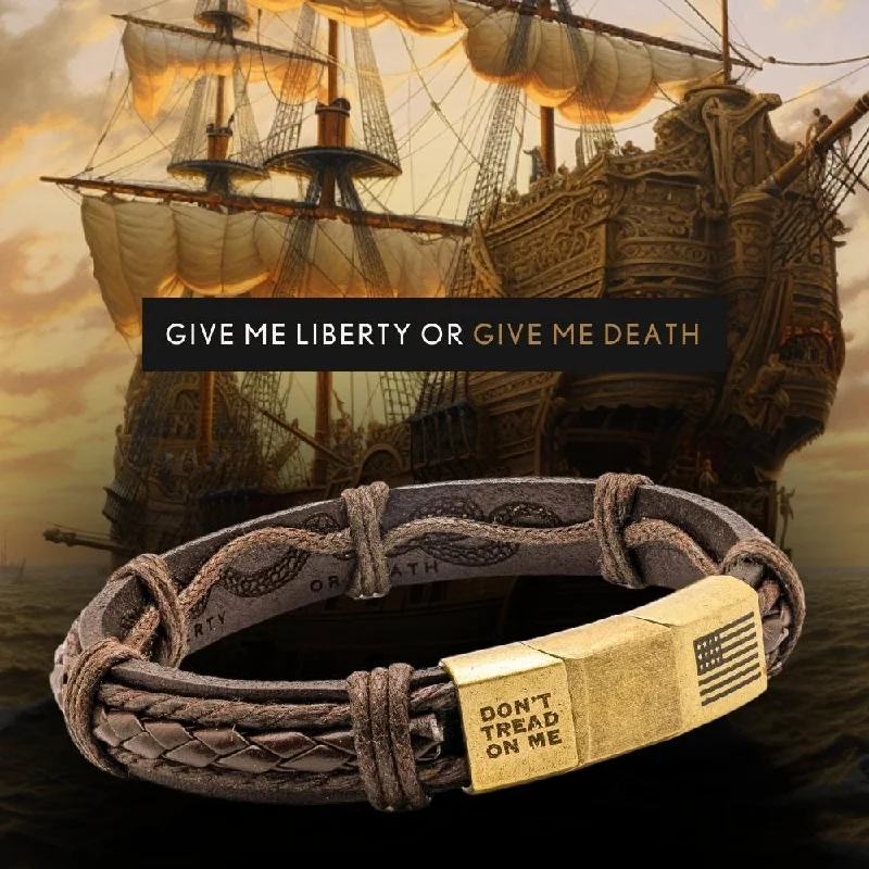 Smooth opal bracelet-Don't Tread On Me Leather Bracelet: Helps Pair Veterans With A Service Dog or Shelter Dog