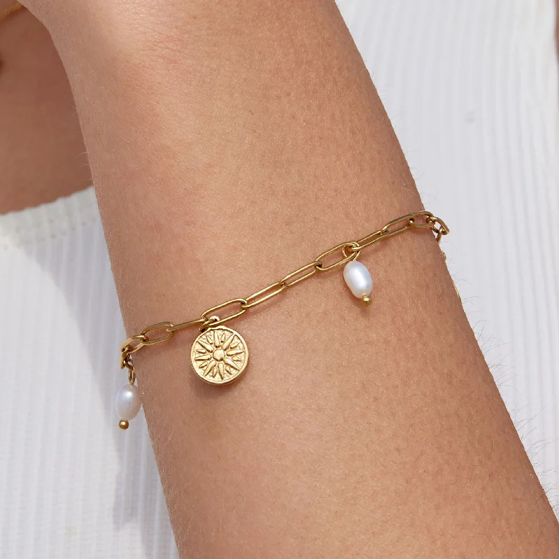 Bold moonstone bracelet-Golden Sun Bracelet