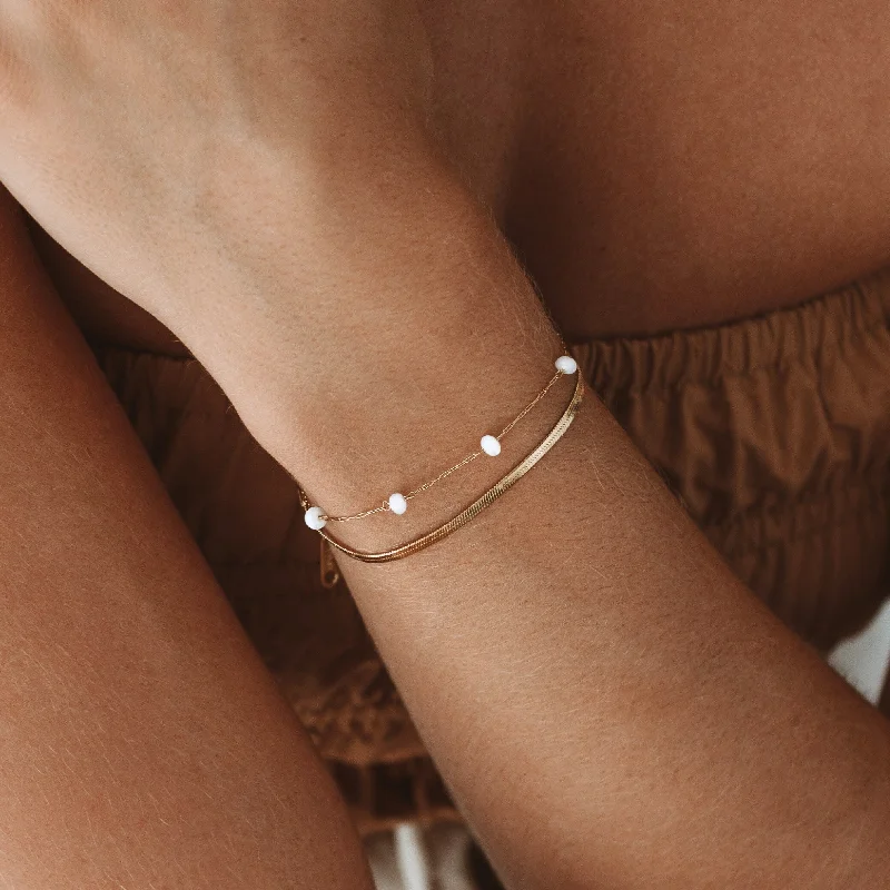 Tapered gem bracelet-"Santorini" Layered Bracelet