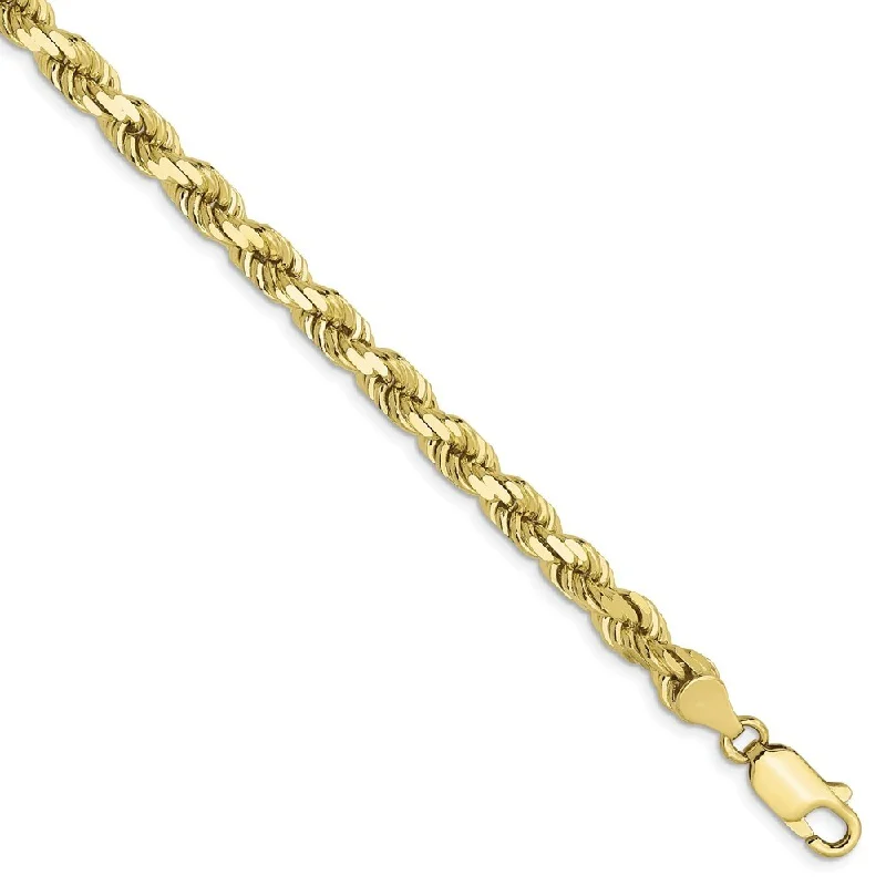 Leafy vine bracelet-Leslie's 10k Yellow Gold 4.5mm Diamond-Cut Rope Chain Bracelet, 8"