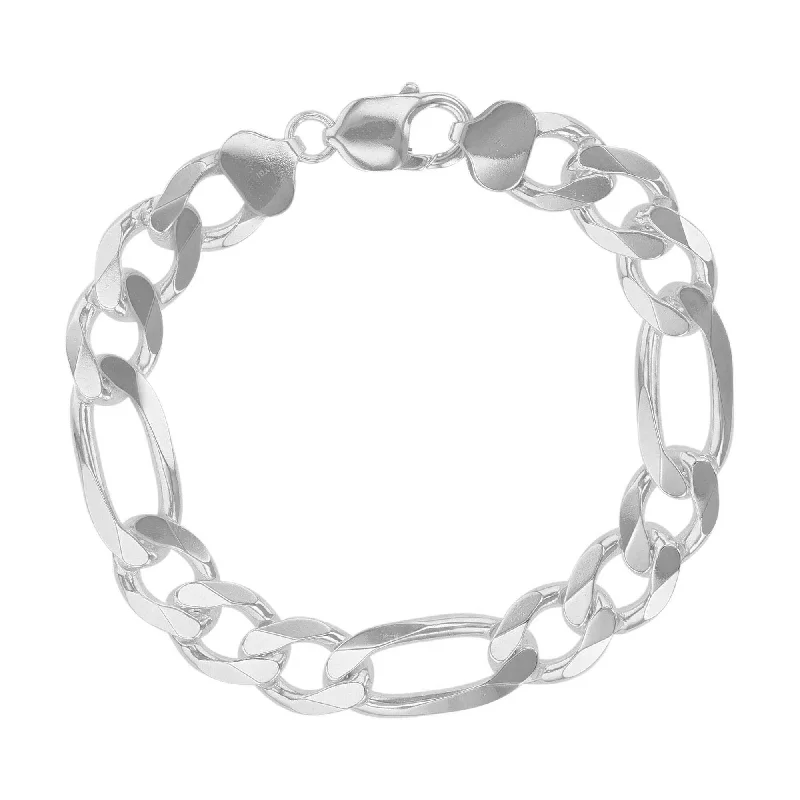 Tapered gem bracelet-Luxe Layers Sterling Silver 8.5-inch 11.5MM Bracelet