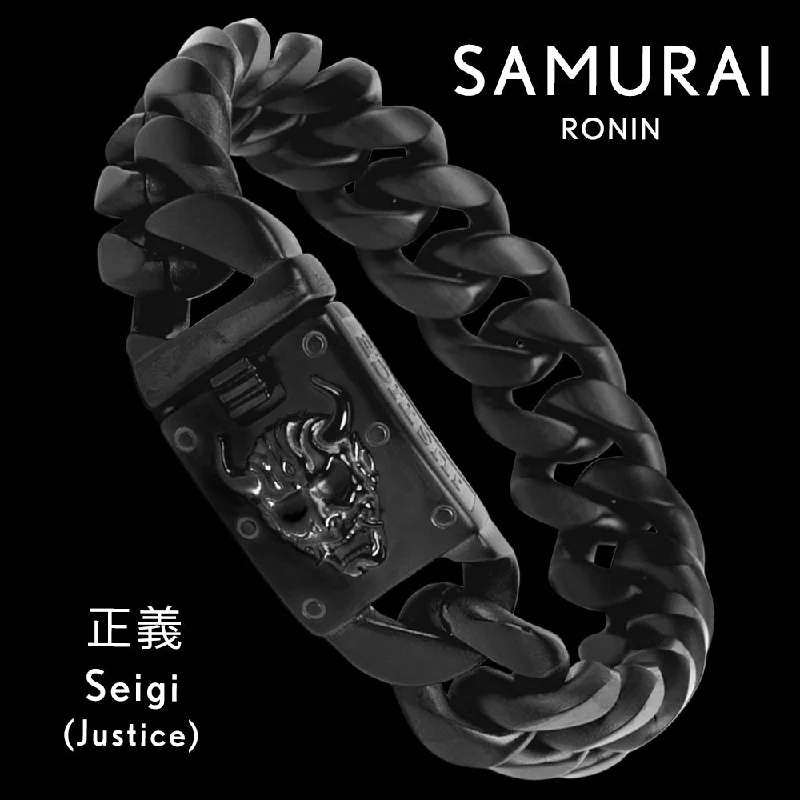 Domed gem bracelet-Samurai Honor & Justice Cuban Link Bracelet: Helps Pair Veterans With A Service Dog Or Shelter Dog