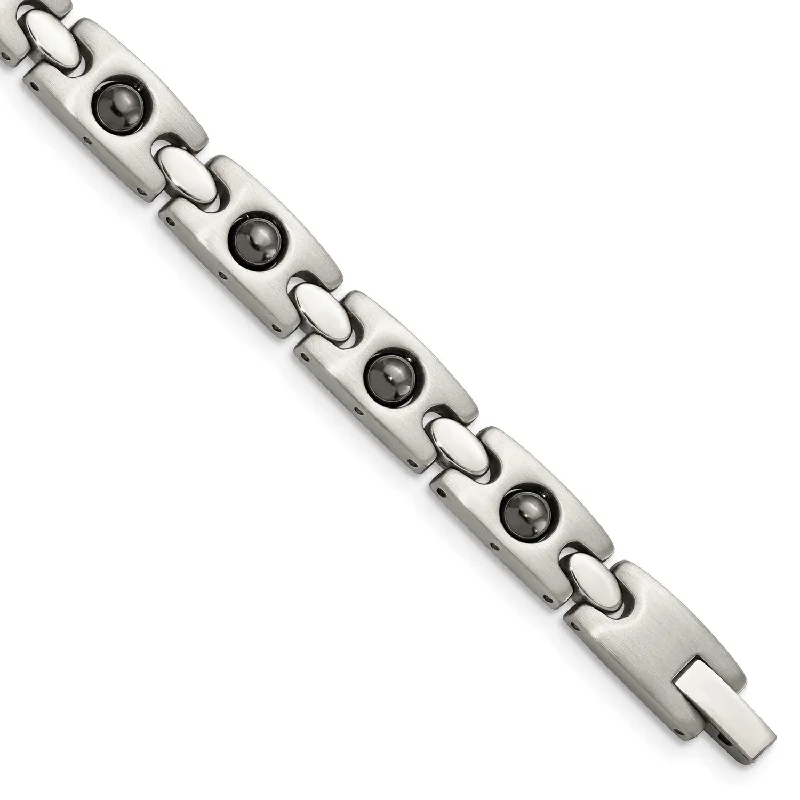 Wraparound bracelet-Stainless Steel Magnetic Ball Accent Bracelet