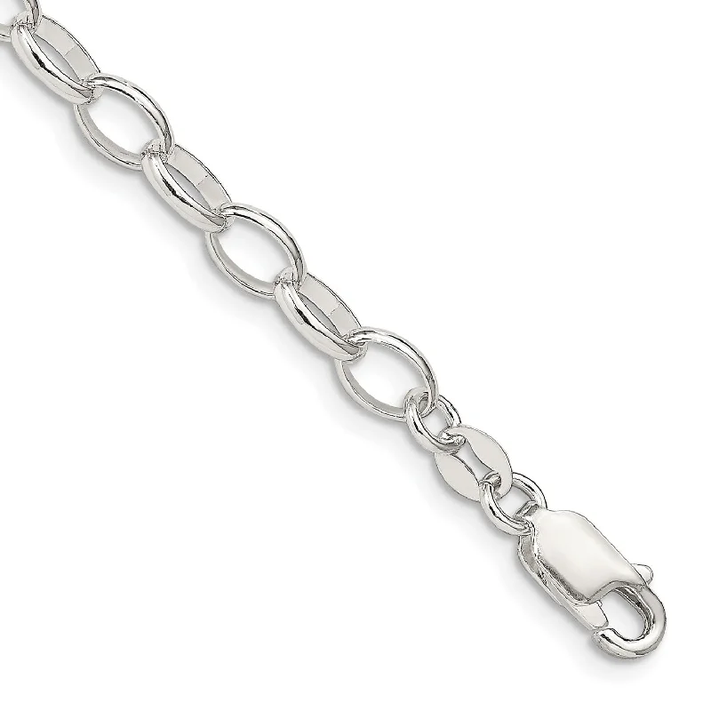 Braided band bracelet-Sterling Silver 8-inch 5MM Rolo Lobster Clasp Bracelet