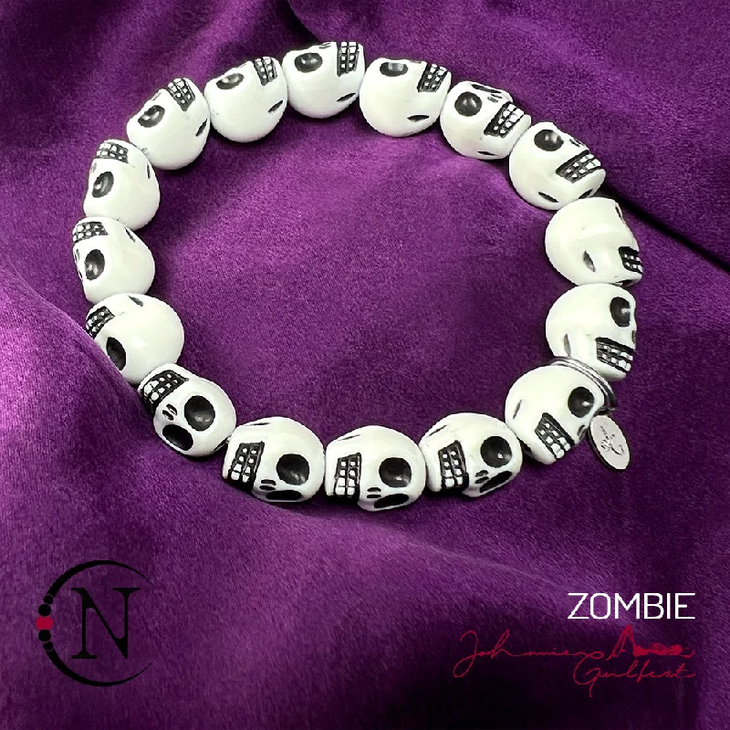 Hammered finish bracelet-Stretch Bracelet ~ Zombie by Johnnie Guilbert ~ LIMITED EDITION