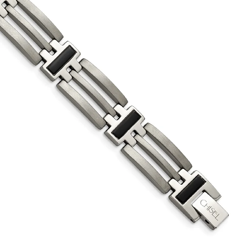 Spiked design bracelet-Titanium IP-plated 8.5in Bracelet