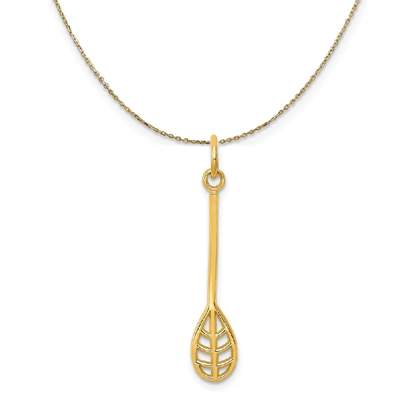 Baguette diamond necklace-14k Yellow Gold Lacrosse Stick Necklace