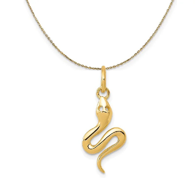 14k Yellow Gold Polished 3D Snake Necklace