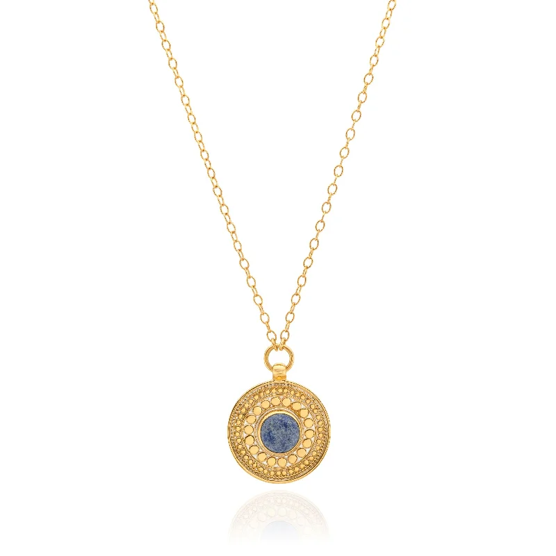 Anna Beck Dotted Dumortierite Pendant Necklace