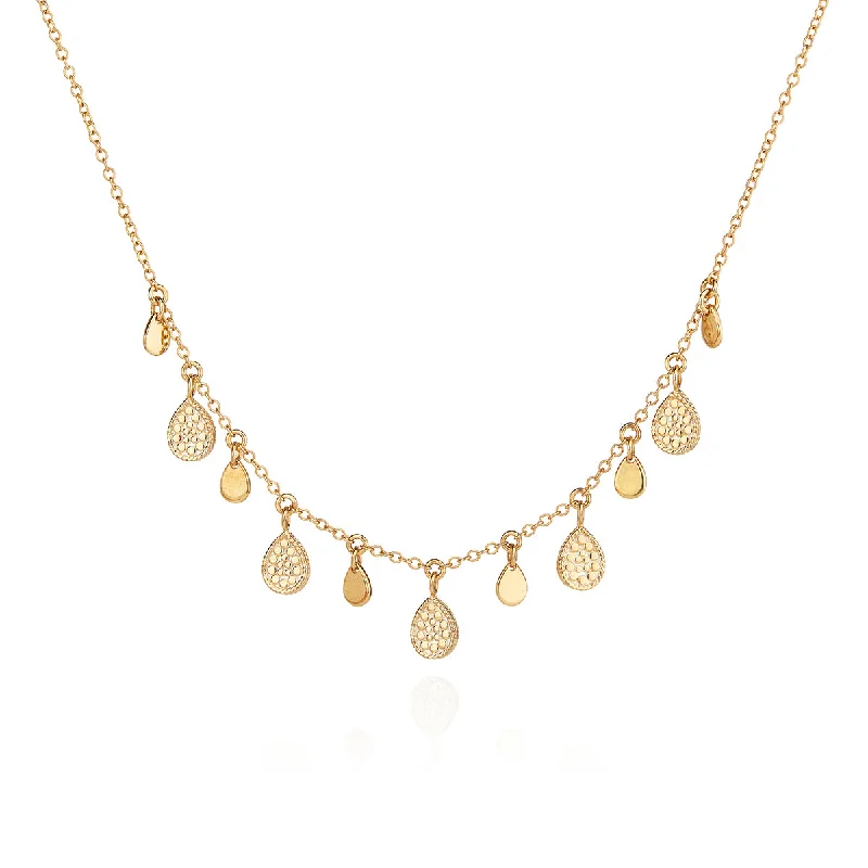 Delicate topaz necklace-Anna Beck Gold Teardrop Charm Collar Necklace