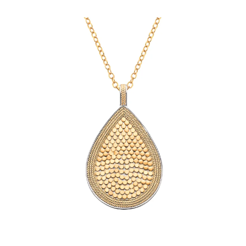 Petal-shaped necklace-Anna Beck Gold Teardrop Necklace