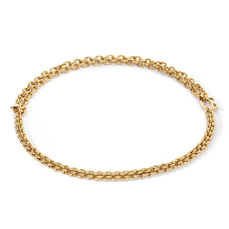 Minimalist knot necklace-Coeur De Lion Gold Mesh Chain Necklace