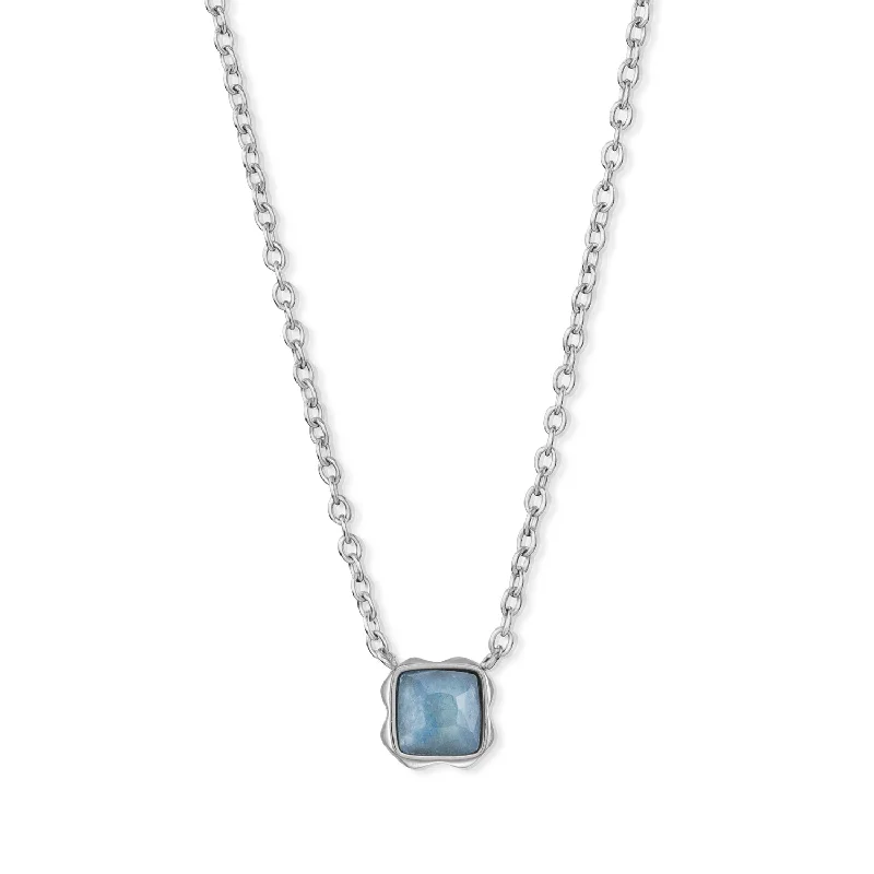 Simple topaz necklace-Coeur De Lion March Birthstone Blue Aventurine Necklace