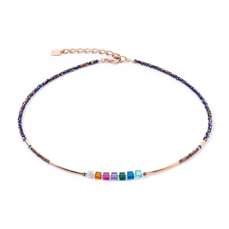 Luxe emerald necklace-Coeur De Lion Sparkling Multicolour Autumn Necklace