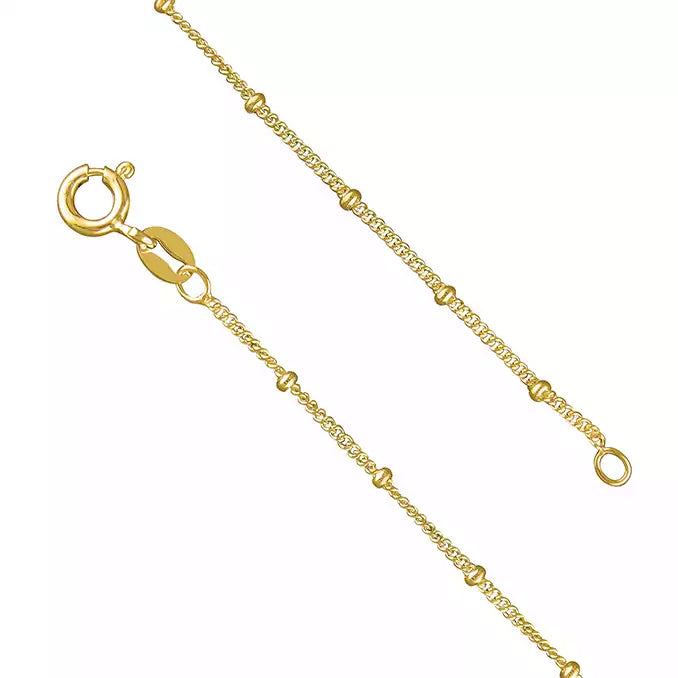 Flat-bar necklace-10ct Gold Plated Sterling Silver Satellite Curb Necklace