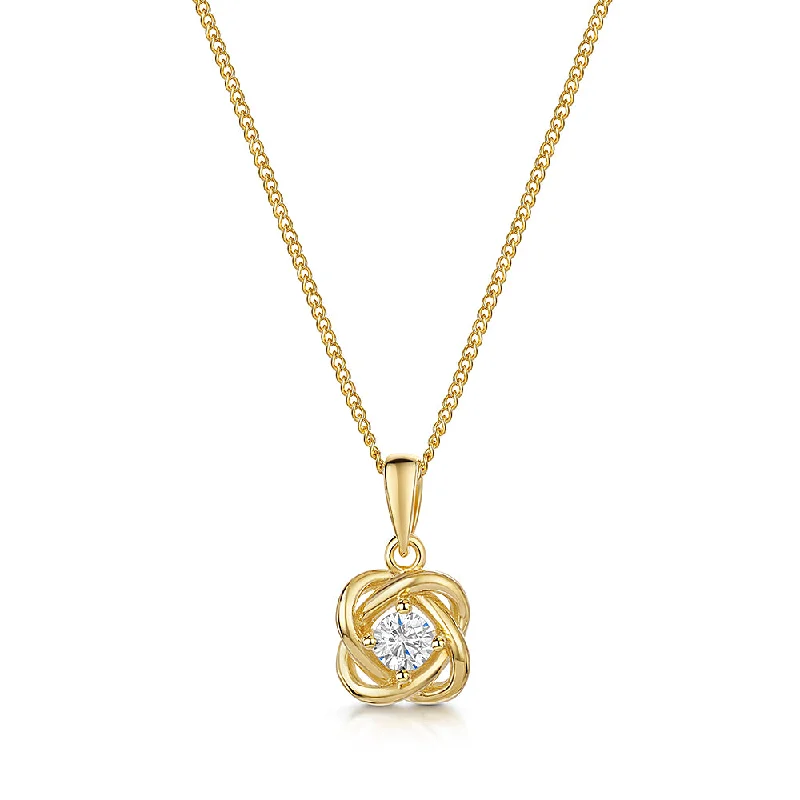 Jools Gold Vermeil Cubic Zirconia Knot Pendant Necklace