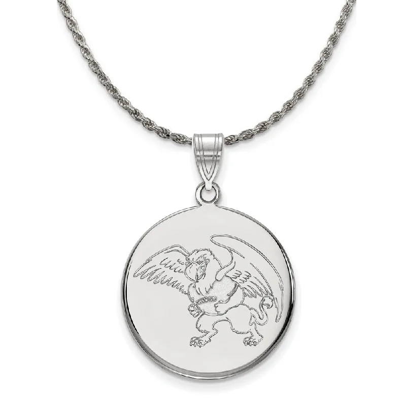 Tiny crystal necklace-Sterling Silver Missouri Western State Large Disc Necklace