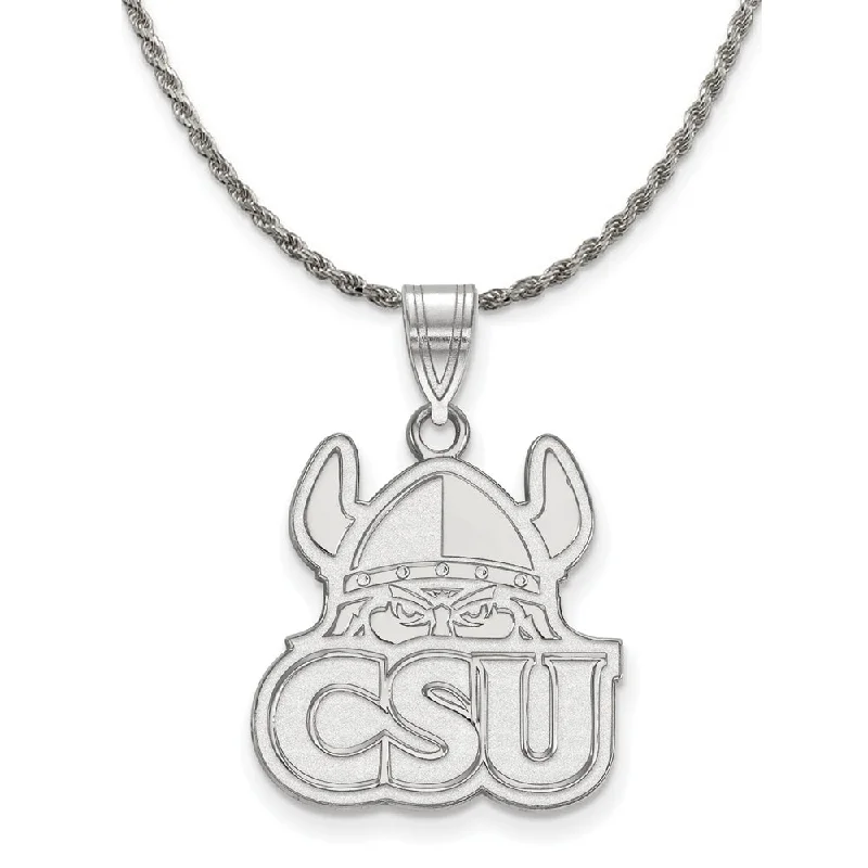 Sterling Silver Cleveland State Large Pendant Necklace