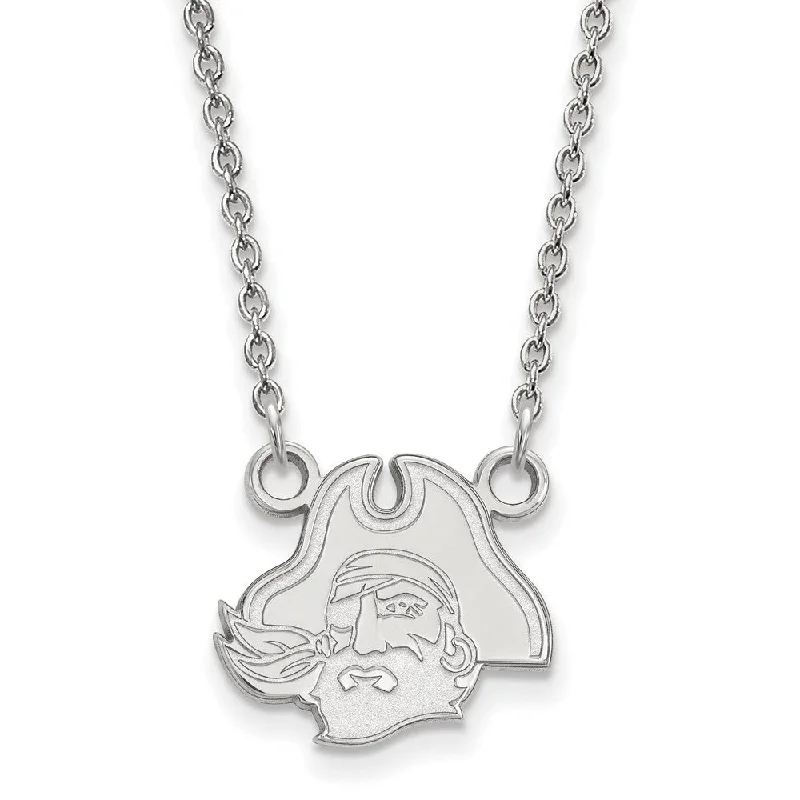 Sterling Silver East Carolina U Small Mascot Pendant Necklace