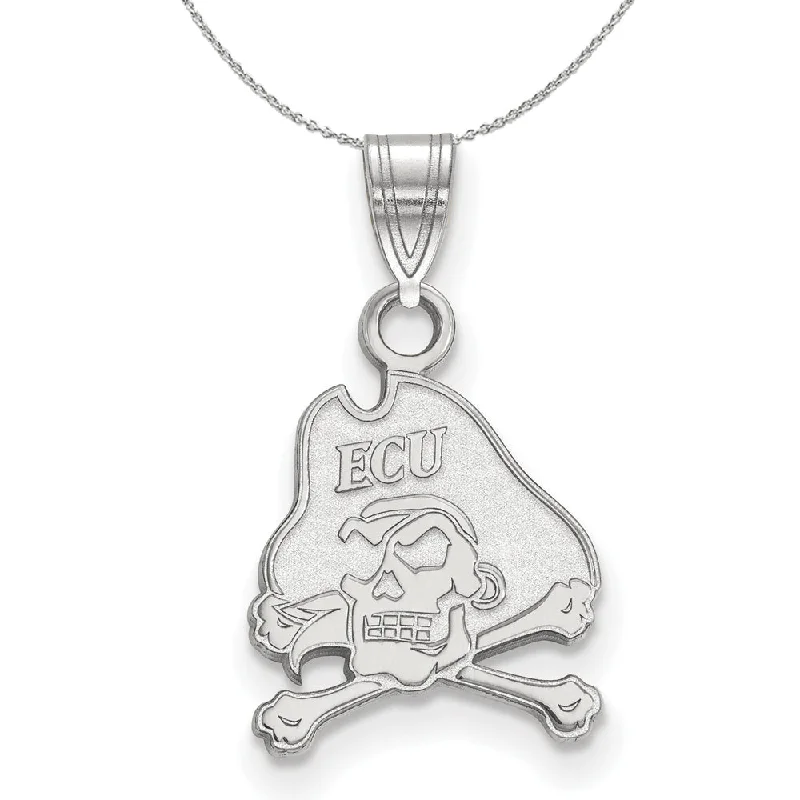 Sterling Silver East Carolina U Pirates Small Pendant Necklace