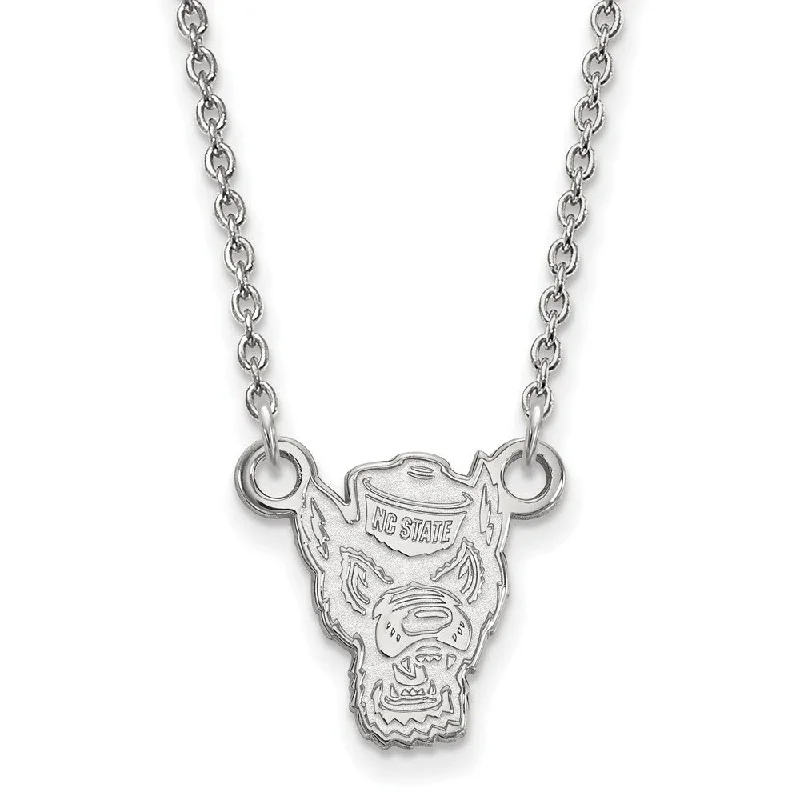 Sterling Silver North Carolina Small Mascot Pendant Necklace