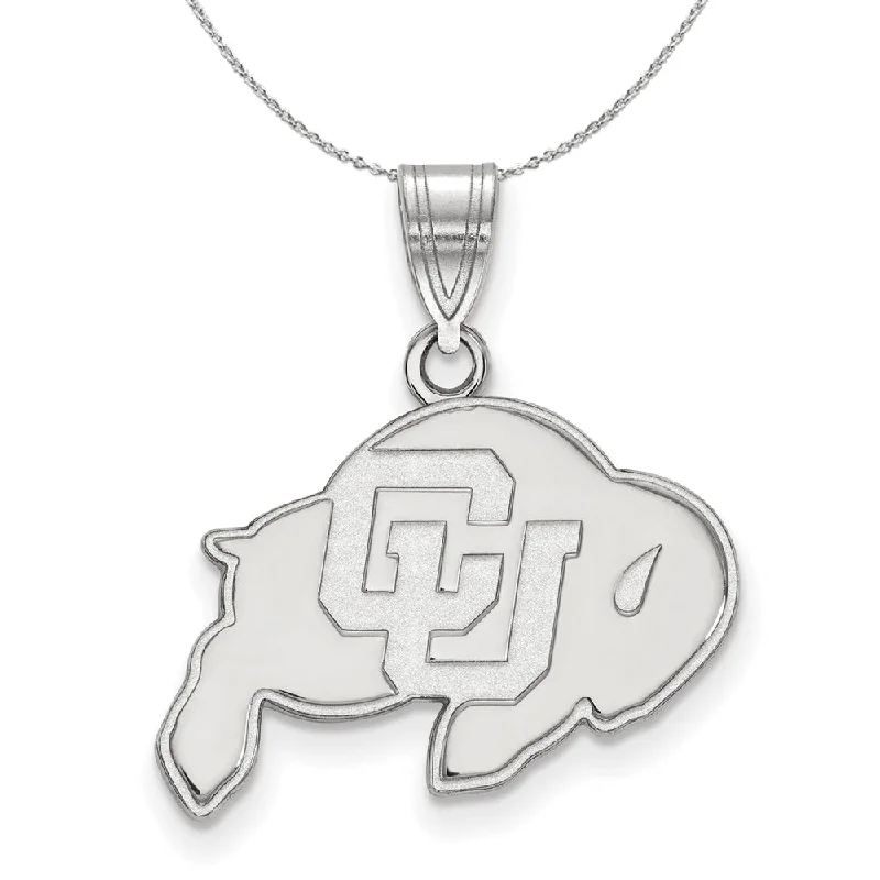 Sterling Silver U of Colorado Medium Pendant Necklace