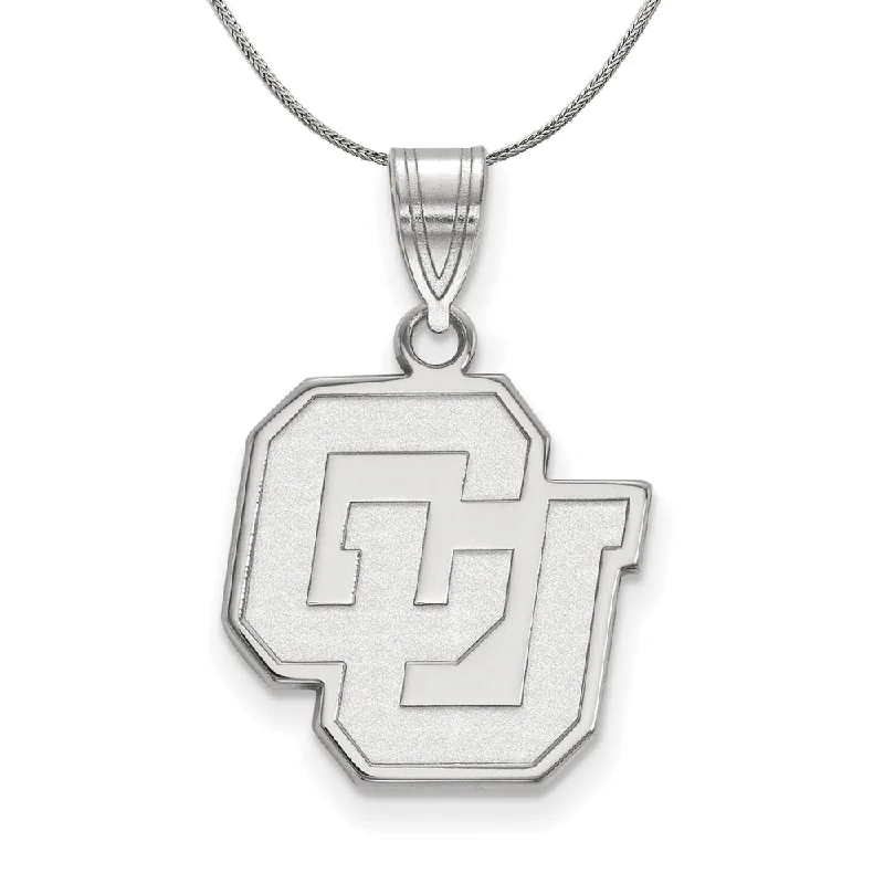 Sterling Silver U. of Colorado Medium Pendant Necklace