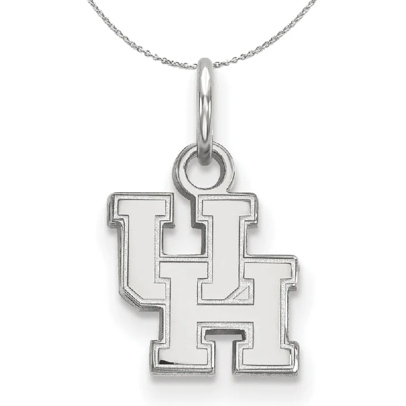 Spiral charm necklace-Sterling Silver U. of Houston XS (Tiny) 'UH' Pendant Necklace