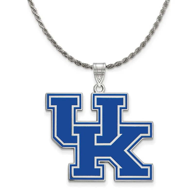 Sterling Silver U. of Kentucky XL Enamel Pendant Necklace